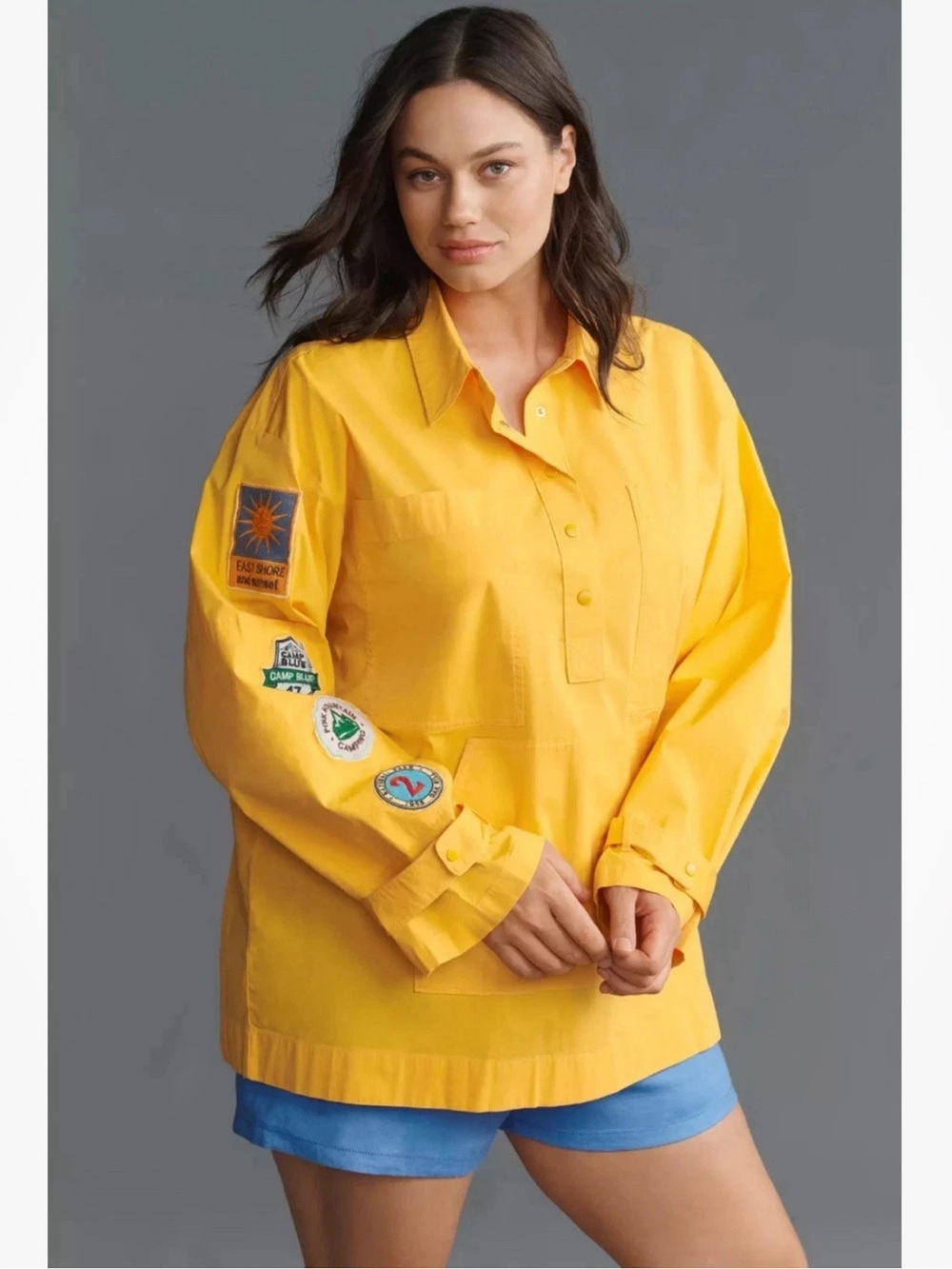 Anthropologie 1X Maeve Fisherman Long-Sleeve Popover Top